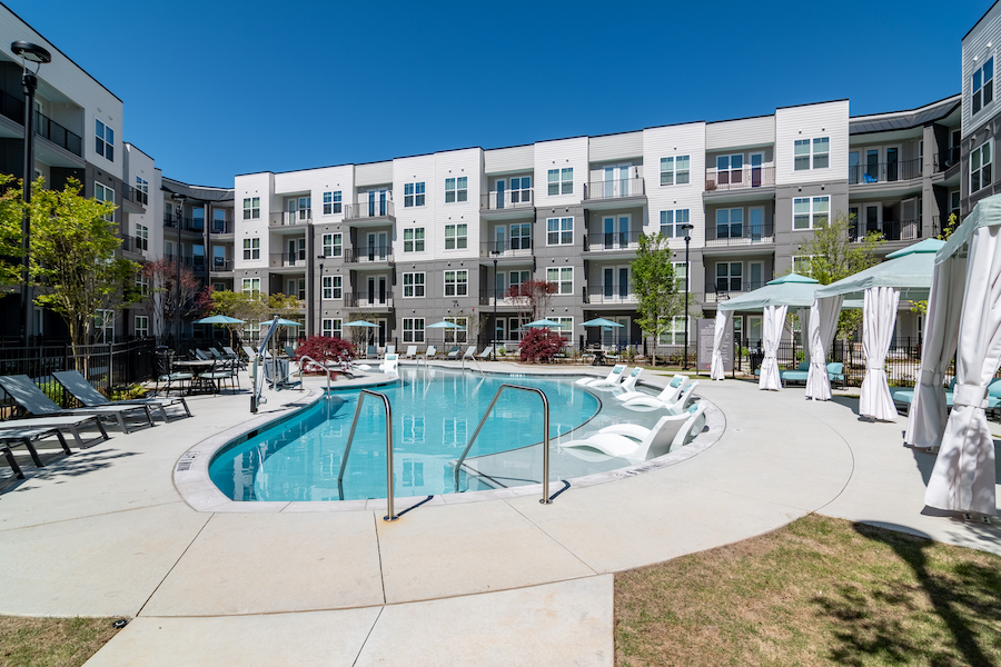 pool with ample seating