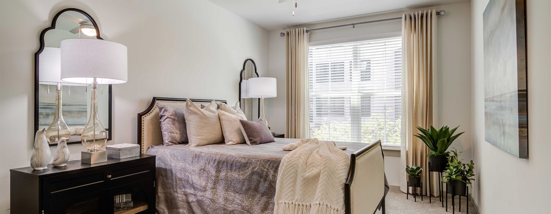 bedroom with large window