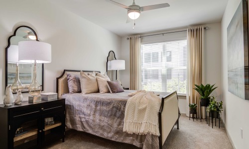 bedroom with large window